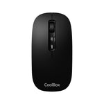 Mouse ratón Coolbox ia w02 negro 1600 dpi inalámbrico rf+bt