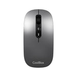 Mouse ratón Coolbox ia w02 gris 1600 dpi inalámbrico rf+bt