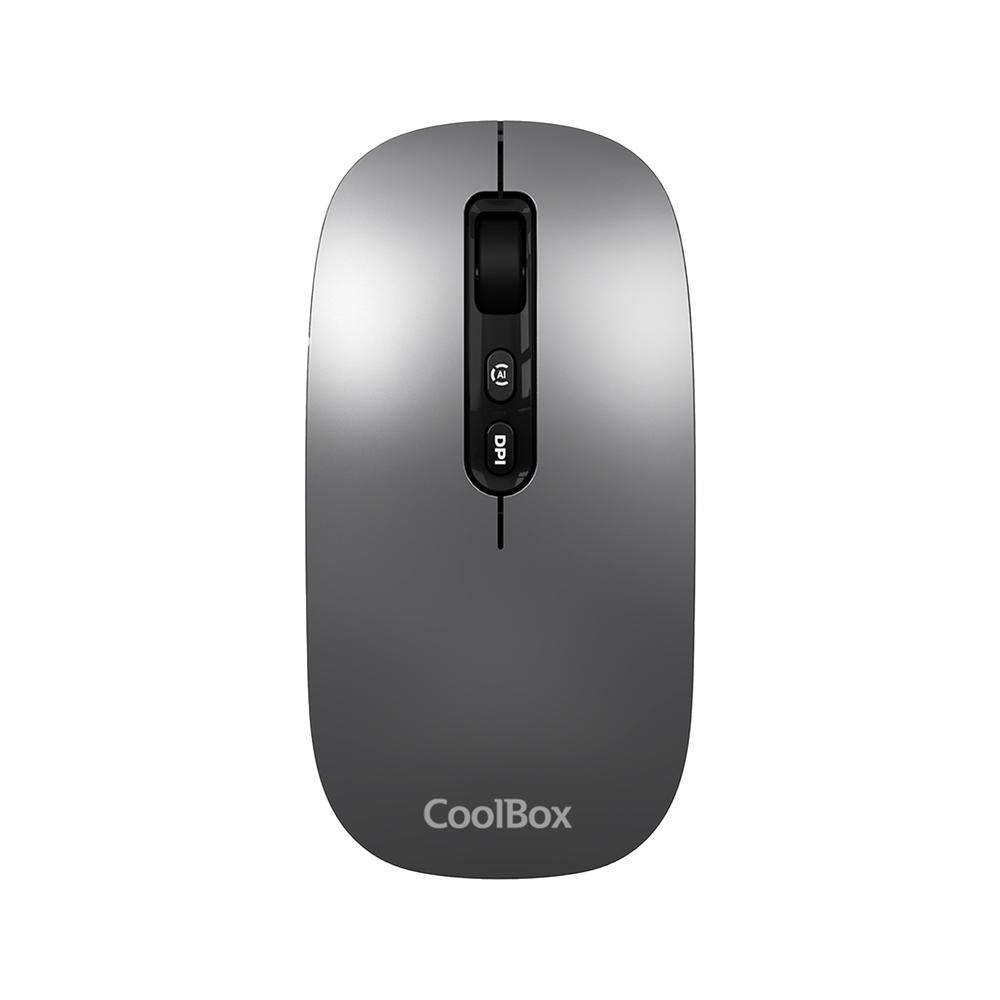Mouse ratón Coolbox ia w02 gris 1600 dpi inalámbrico rf+bt