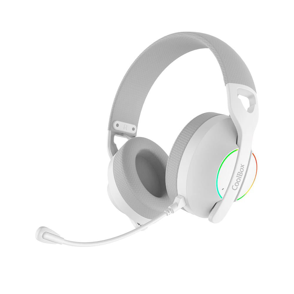 Auriculares con microfono Coolbox wb01 inalambricos gaming bluetooth Blanco #blanco