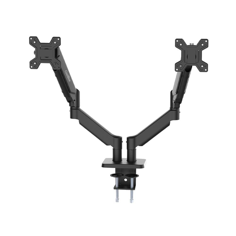 Soporte 2 monitores Coolbox hasta 32 pulgadas abrazadera articulado