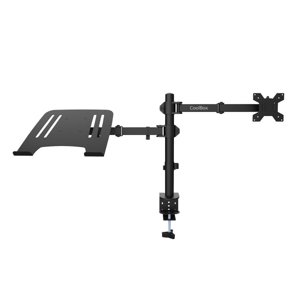 Soporte monitor hasta 32 pulgadas y portátil hasta 17 pulgadas coolbox abrazadera articulado