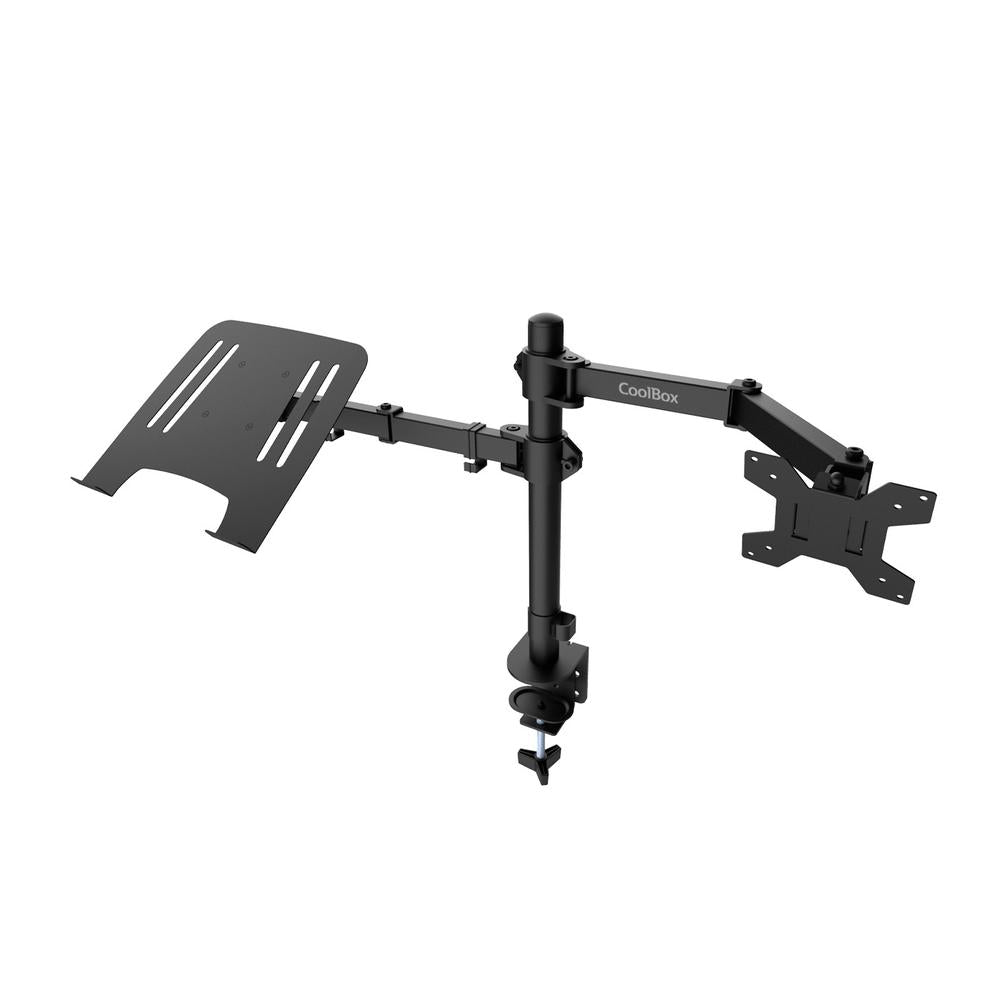 Soporte monitor hasta 32 pulgadas y portátil hasta 17 pulgadas coolbox abrazadera articulado