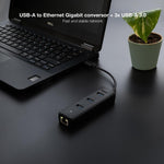 Conversor nanocable usb3.0 a ethernet 3xusb3.0