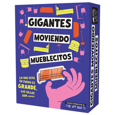 Juego de mesa gigantes moviendo mueblecitos