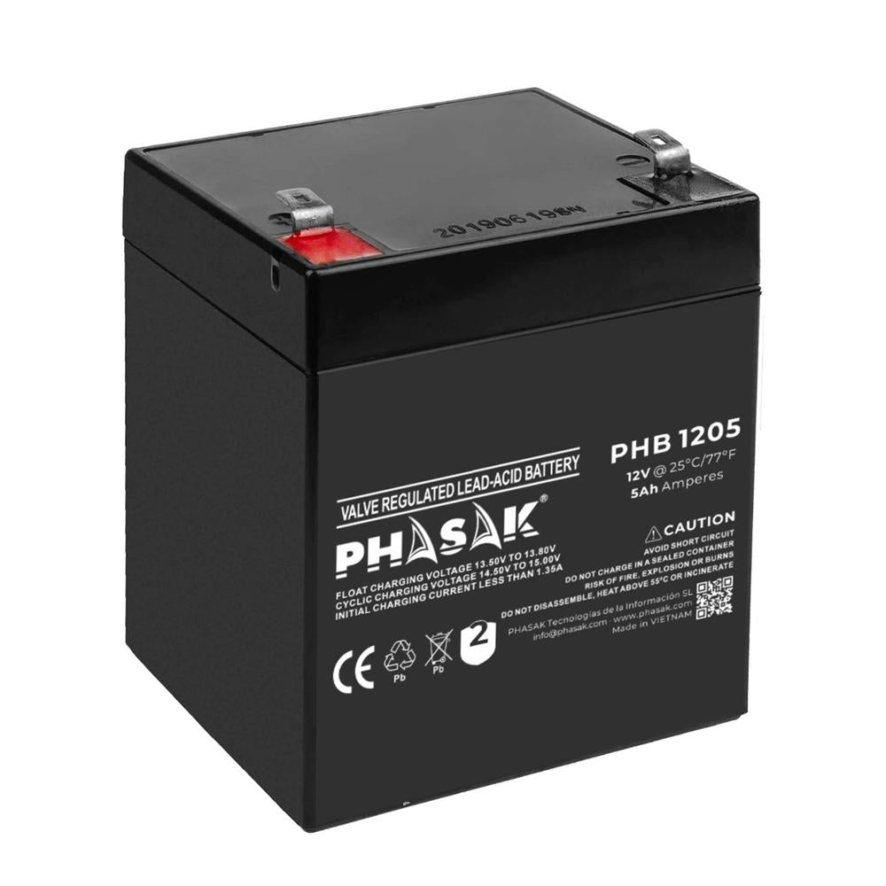 Batería Phasak phb 1205 compatible para sais 5ah 12v acido - plomo
