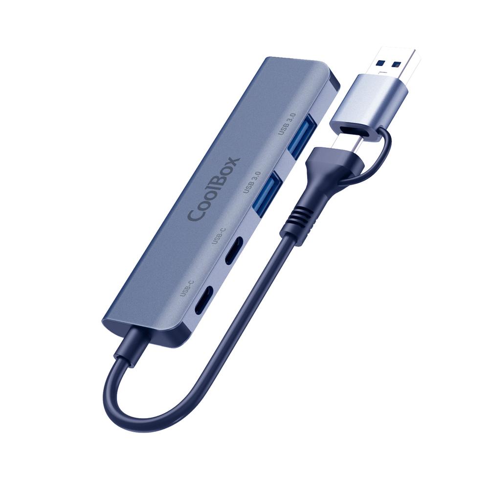 Hub Coolbox aluminio USB - c - a · 2xusb - c + 2xusb - a 3.2 gen1