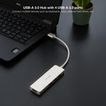 Hub nanocable usb - a 3.0. a 4xusb3.0 usb - a - m - usb 3.0 - h aluminio color plata 18 cm