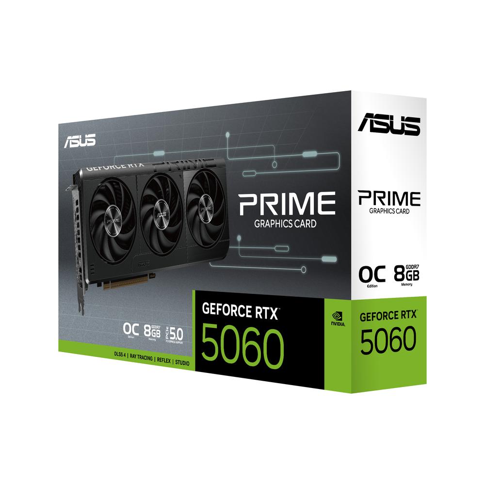 Tarjeta grafica asus prime rtx 5060 8gb gddr7 -  3x dp -  1x hdmi pci express 5.0