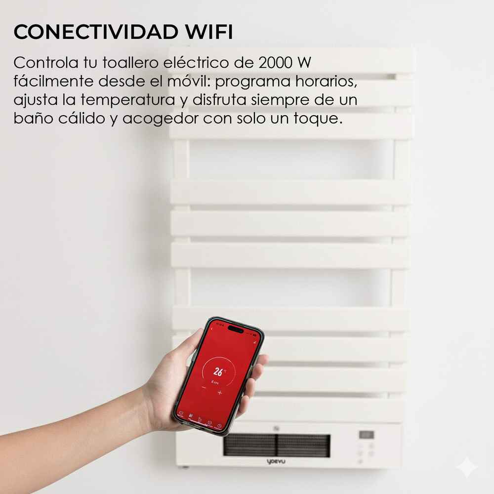 Yoevu -  radiador toallero eléctrico con calefactor 500 - 1500w blanco