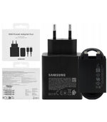 Cargador Samsung 50w 2x USB tipo c negro + cable USB tipo c