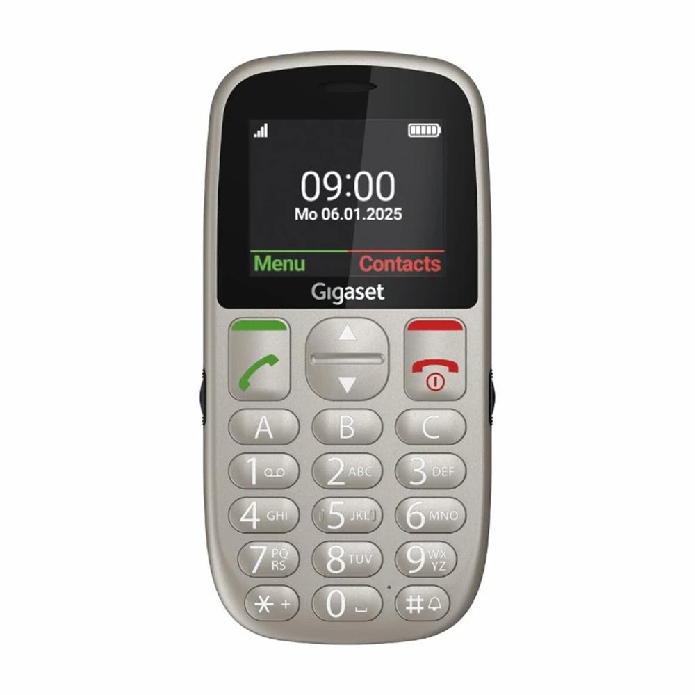 Teléfono móvil gigaset gl395 gris para mayores