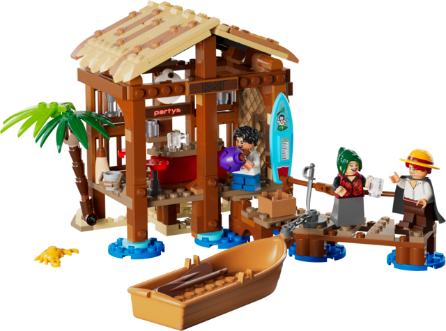 Lego one piece netflix cabaña del pueblo molino
