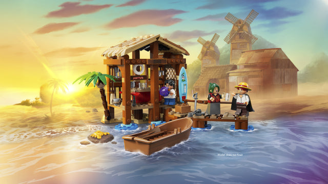Lego one piece netflix cabaña del pueblo molino