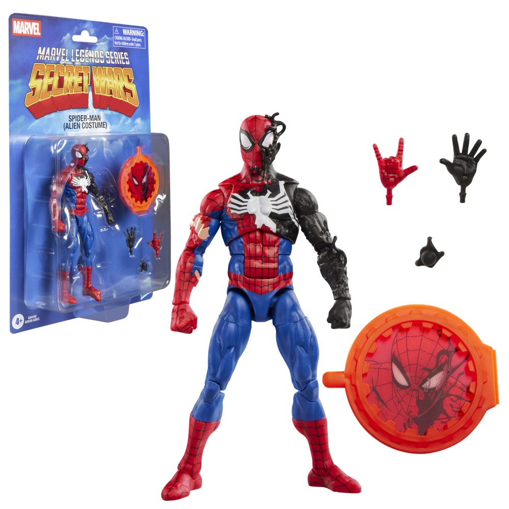 Figura hasbro marvel legends series secret wars spider - man (alien costume)