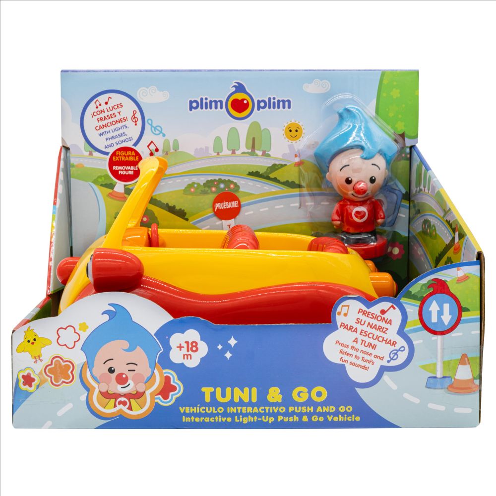 Vehiculo interactivo tuni & plim plim  push and go