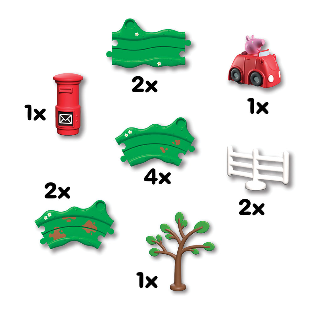 Peppa pig circuito cochecito rojo