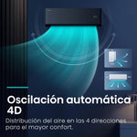 Aire acondicionado split hisense uni pure clase a+++ - a++ 3010fg - h 3354 kcal - h wifi negro