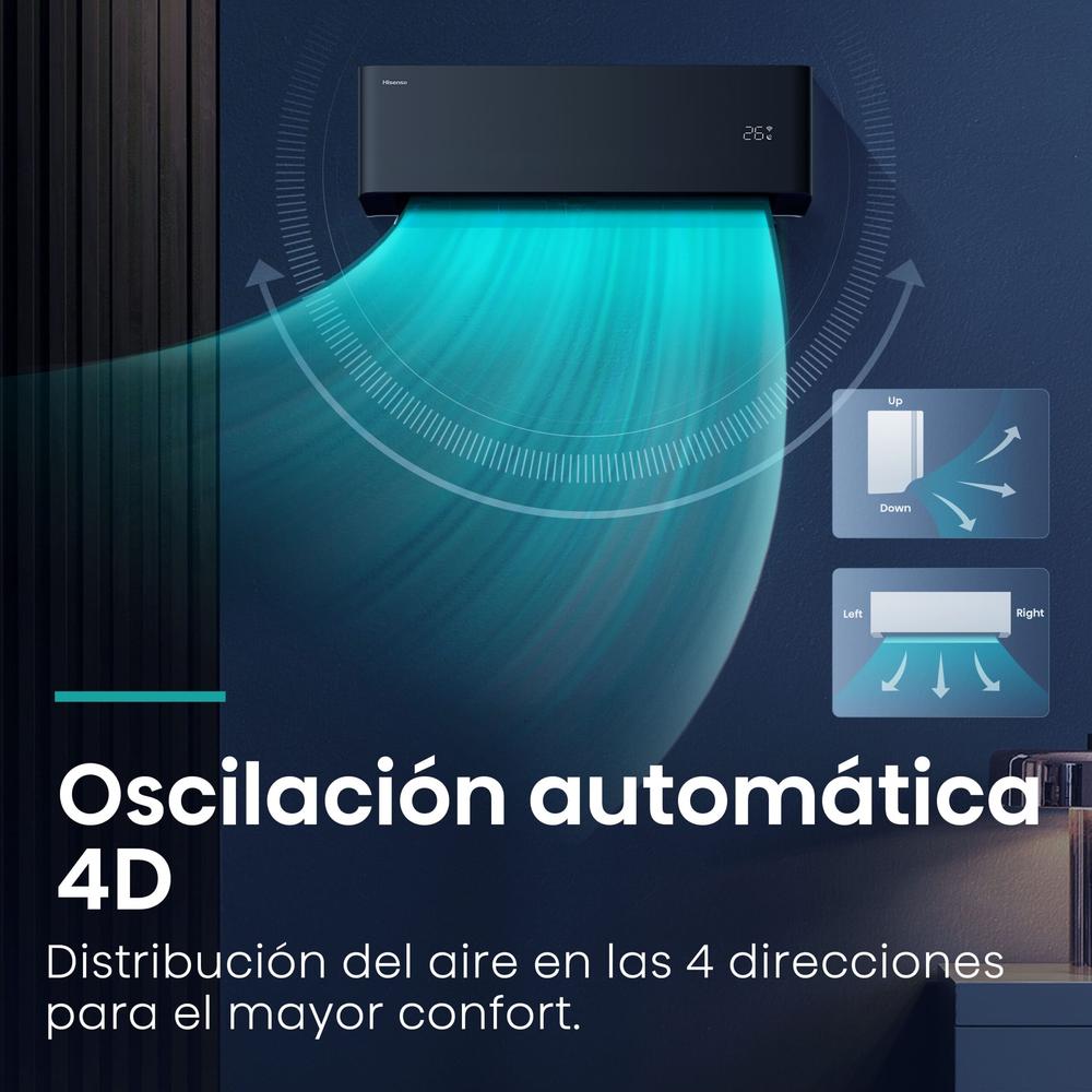 Aire acondicionado split hisense uni pure clase a+++ - a++ 3010fg - h 3354 kcal - h wifi negro