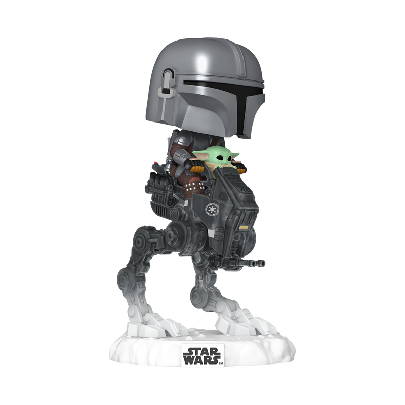 Funko pop star wars rides deluxe the mandalorian with grogu in imperial remnant at - rt