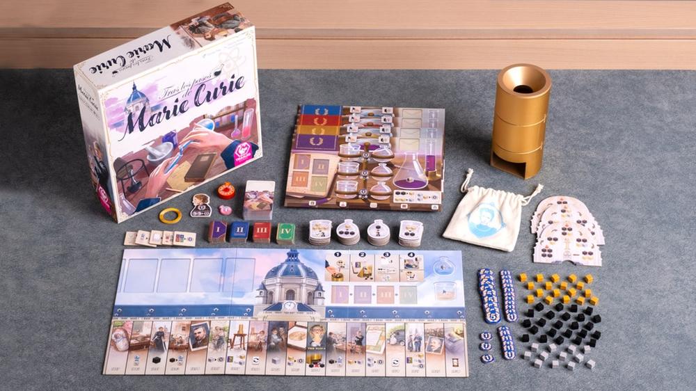 Juego de mesa tras los pasos de marie curie