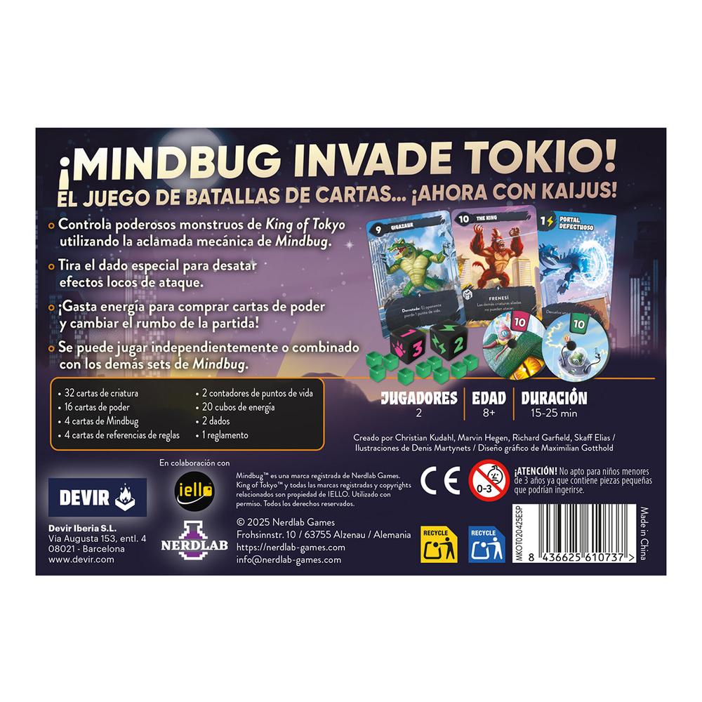 Juego de mesa mindbug king of tokyo