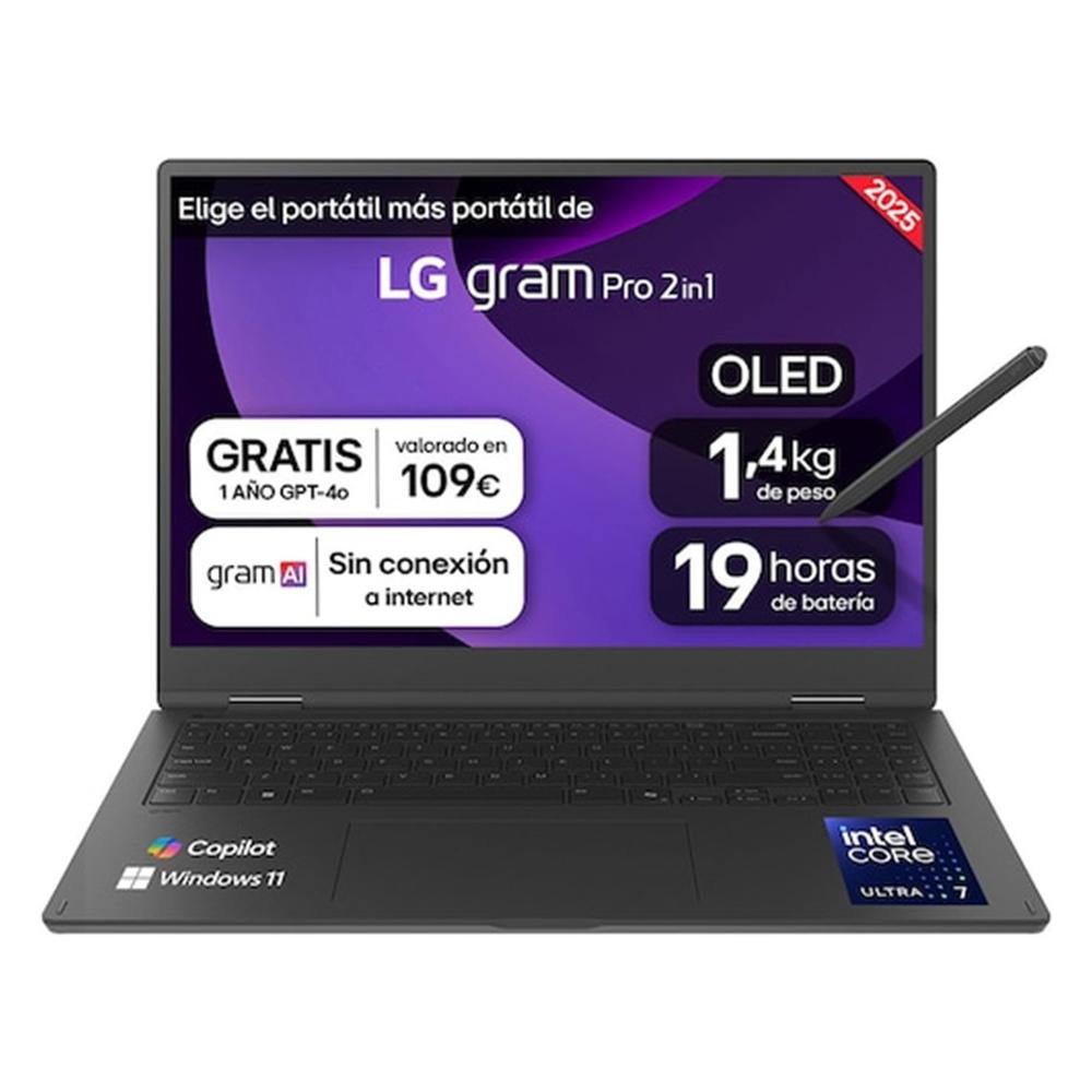 Portatil lg  16t90tp - k u7 - 258v -  32gb -  ssd 1tb -  16 pulgadas -  w11h