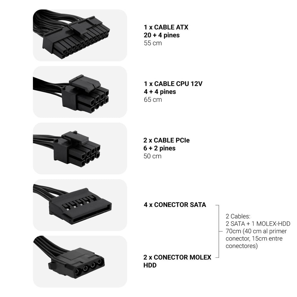 Fuente de alimentacion coolbox atx 550w powerline iii 85%