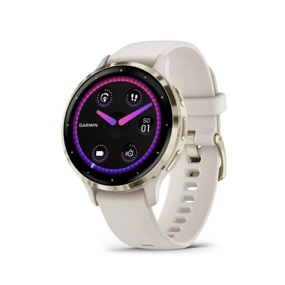 Garmin venu 3s - smartwatch premium con gps - amoled - funciónes avanzadas de salud y forma física - más de 30 aplicaciónes deportivas - 10 días de autónomía - gris gold