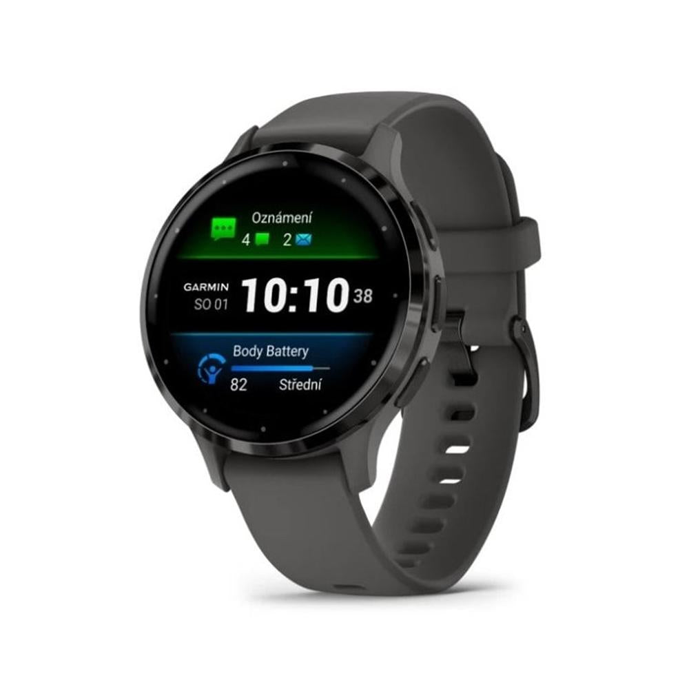 Garmin venu 3s reloj smartwatch 41mm bisel acero inoxidable gris con caja y correa de silicona gris