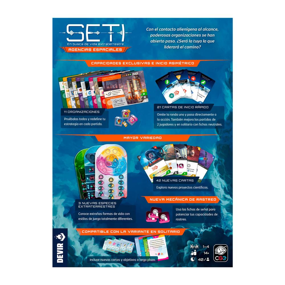 Expansión juego de mesa seti: agencias espaciales