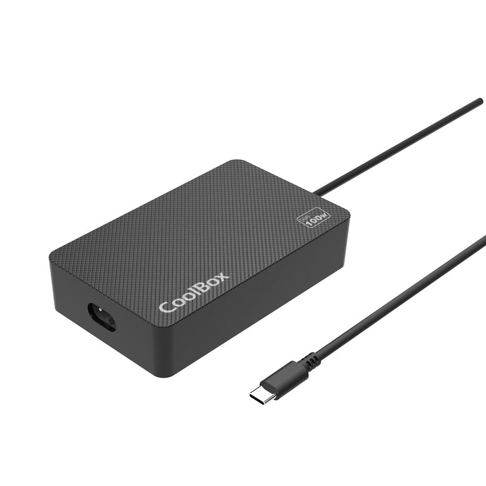 Adaptador cargador de portatil usb - c coolbox 100w gan