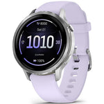 Garmin Venu 4 41 mm Plata Correa Silicona Lila 1,2 pulgadas AMOLED GPS NFC 10 días 5ATM Smartwatch