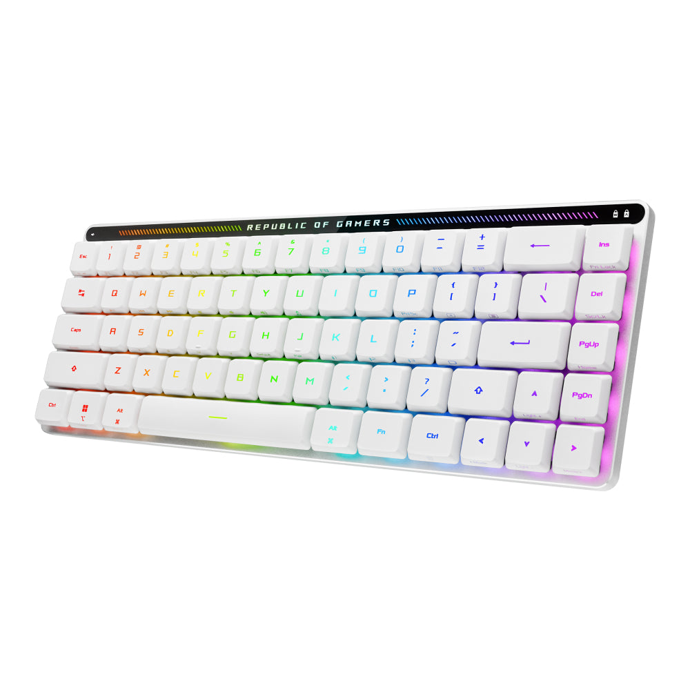 Teclado gaming ASUS rog falchion rx low profile inalámbrico rgb blanco