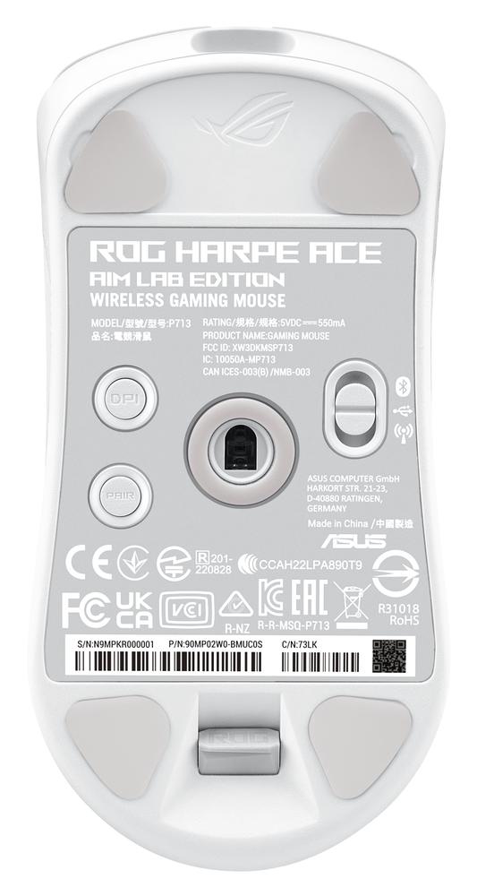 Raton inalambrico gaming asus rog harpe ace aim lab edition blanco