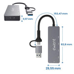 Docking station ewent ew1151 usb tipo c - usb 3.2 5 en 1
