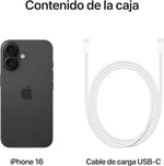 Telefono movil smartphone apple iphone 16 5g - 128gb - 6.1 pulgadas negro acondicionado
