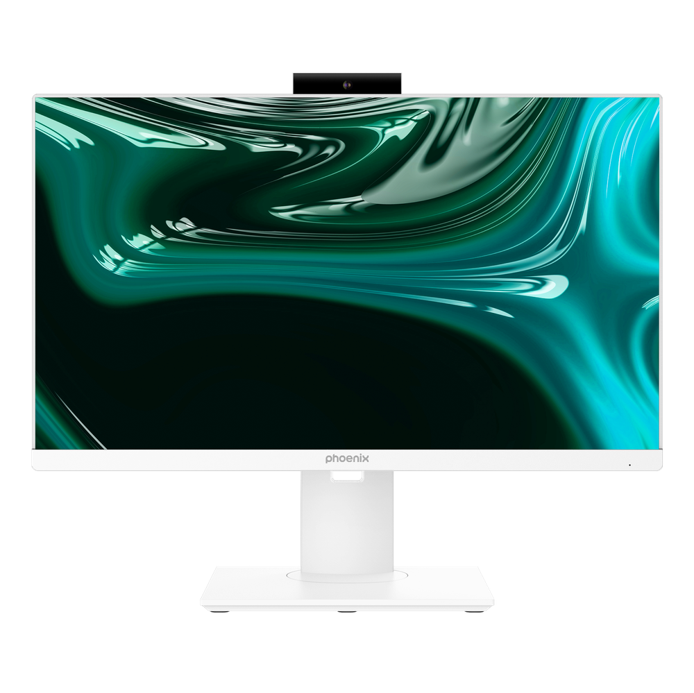 Ordenador pc all in one aio phoenix unity 23.8 pulgadas fhd ajustable altura y rotativo - web cam -  intel i5 14400 - 16 gb ddr5 - 500 gb ssd nvme  blanco windows 11