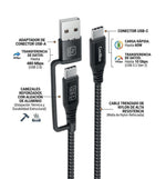 Cable coolbox carga mas datos micro usb - c 60w 1.2m adaptador usb - a