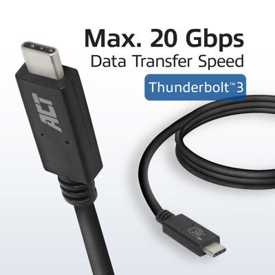 Cable usb - c act connectivity carga 240w  mas datos 20 gbps 1.m certificado usb - if