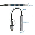 Hub ewent usb tipo c - usb 3.2 4 en 1