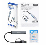 Hub ewent usb tipo c - usb 3.2 4 en 1