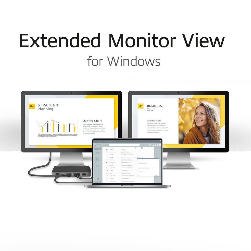 Docking station act connectivity usb - c 4k mst 2 monitores hdmi - ethernet - usb - c - 3x usb - a - pd pass - through cable 1m