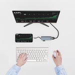 Adaptador act connectivity usb - c a 2 hdmi 4k - usb a