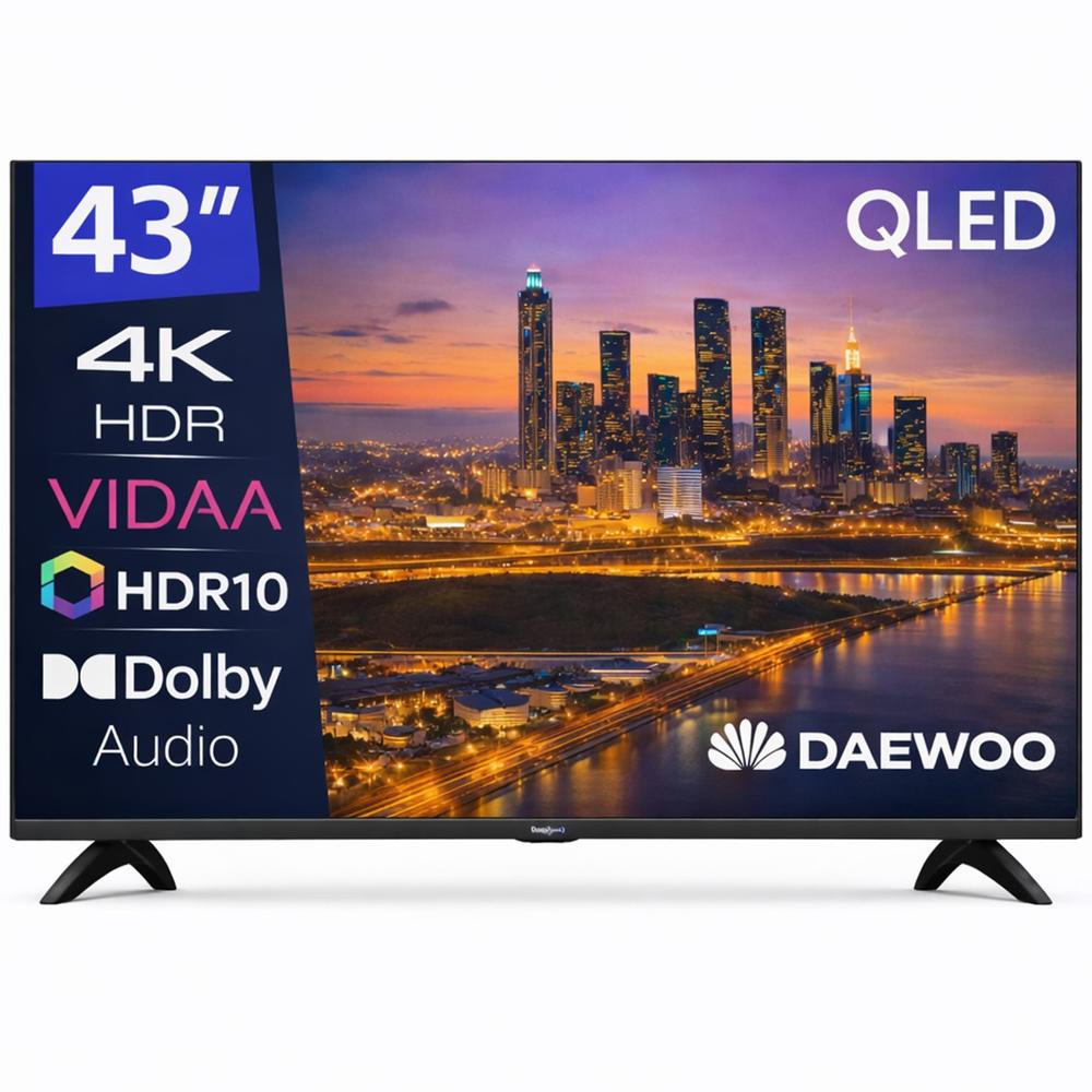 Tv daewoo 43 pulgadas qled 4k uhd - 43vb56qv - smart tv