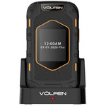 Telefono movil volfen ranger tipo concha negro - amarillo base de carga