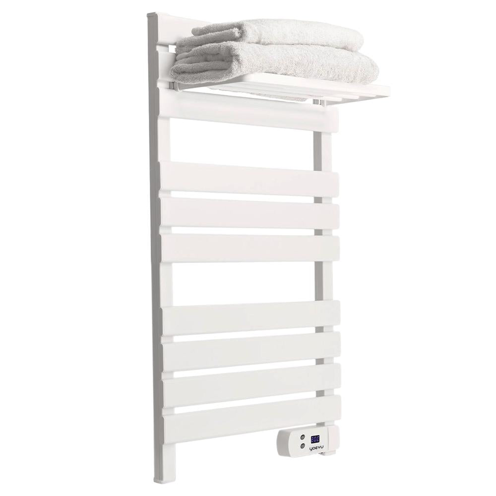 Yoevu -  kit radiador toallero 500 | 1500 w mas repisa extra con ganchos -  color blanco