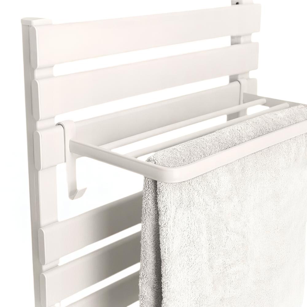 Yoevu -  kit radiador toallero 500 | 1500 w mas repisa extra con ganchos -  color blanco