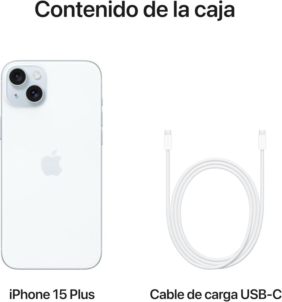 Telefono movil smartphone apple iphone 15 plus 5g - 256gb - 6.7 pulgadas azul acondicionado