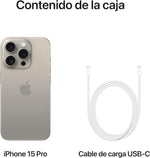 Telefono movil smartphone apple iphone 15 pro 5g - 128gb - 6.1 pulgadas titanium acondicionado